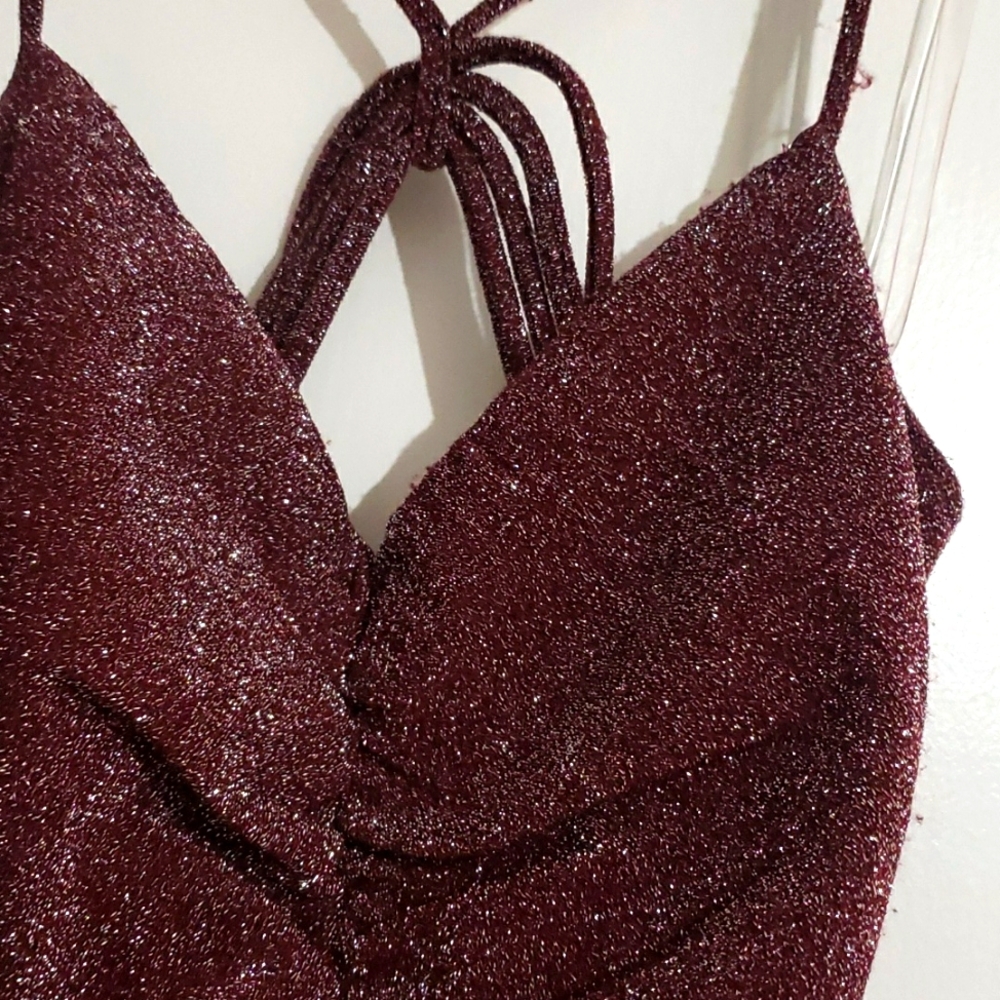 Burgundy Crystal doll small dress
